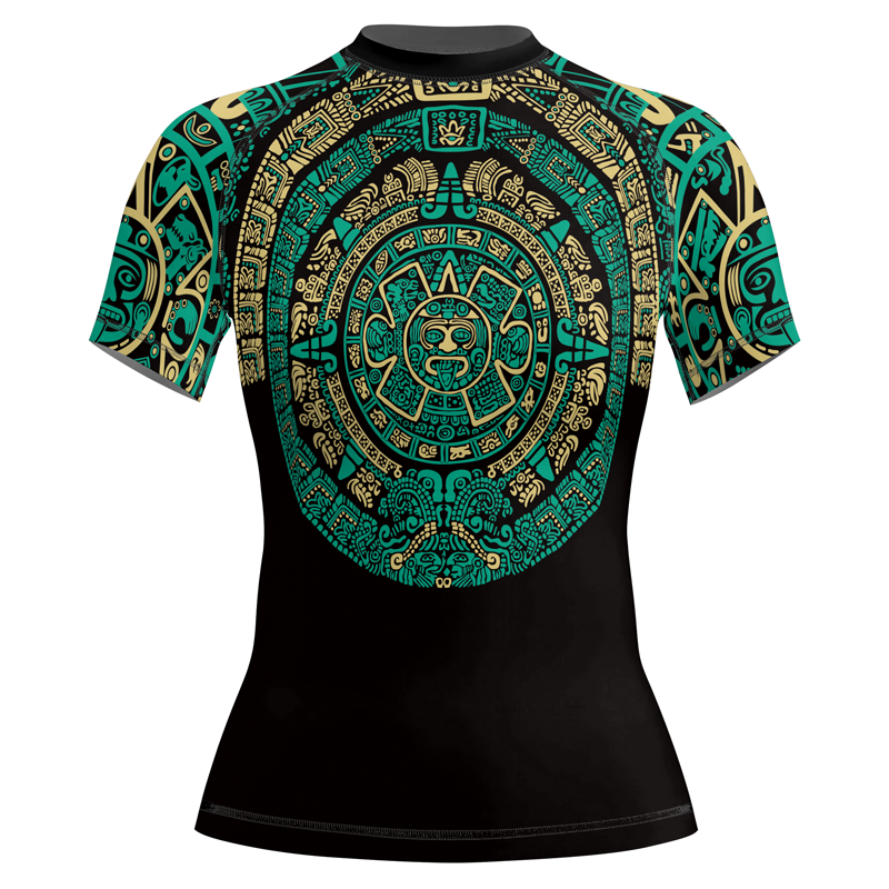 Rashninja Aztec Sun Stone Women's Short Sleeve Rash Guard | Rash Guard