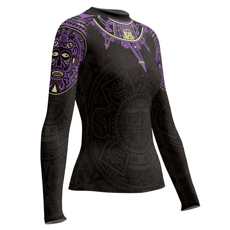 Rashninja Aztec Sun Symbol Women's Long Sleeve Rash Guard