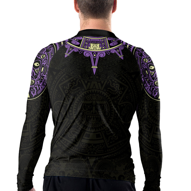 Rashninja Aztec Sun Symbol Men's Long Sleeve Rash Guard | Fightwear