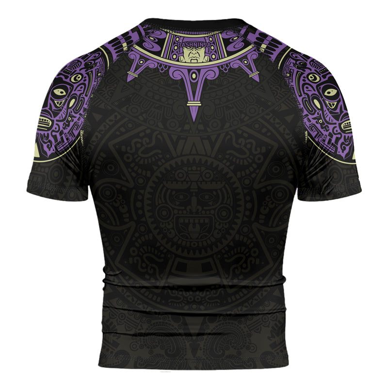 Rashninja Aztec Sun Symbol Men's Short Sleeve Rash Guard | Fightwear