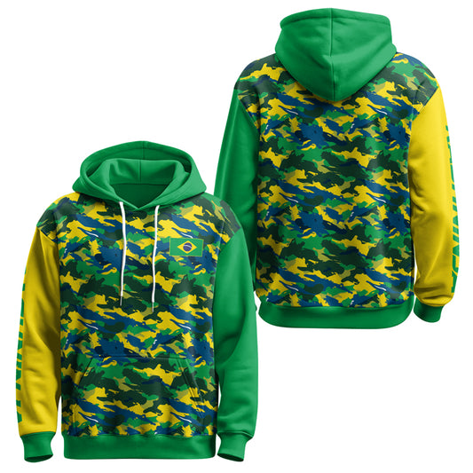 Rashninja Brazilian Camouflage AOP Hoodie | Brazilian Flag Hoodie