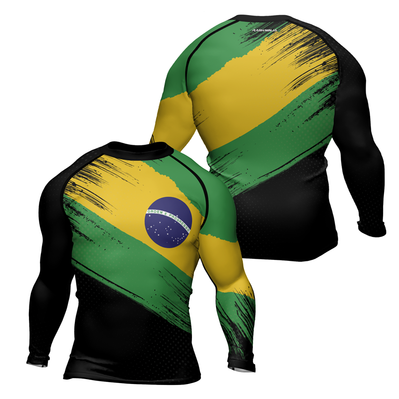 Rashninja Brazilian Champions' Flag Men's Long Sleeve Rash Guard