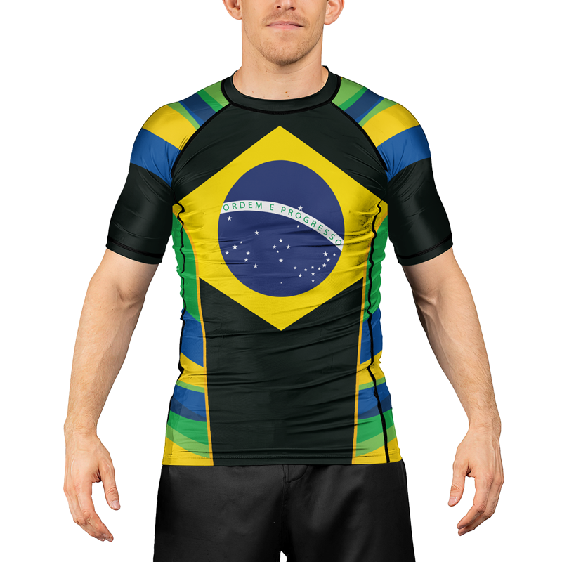 Rashninja Brazilian Spirit Grappling Men's Short Sleeve Rash Guard