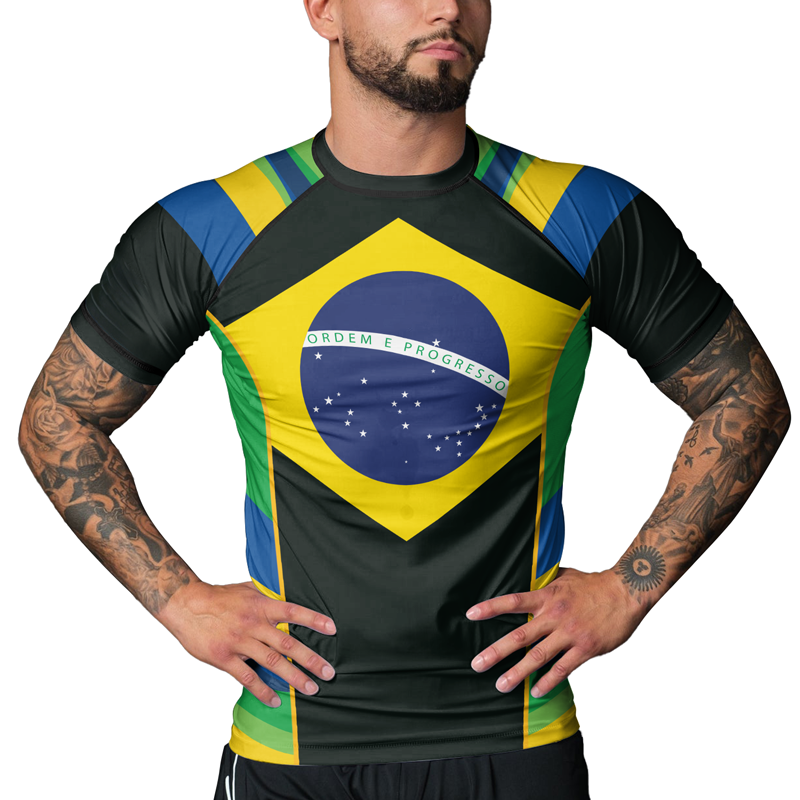 Rashninja Brazilian Spirit Grappling Men's Short Sleeve Rash Guard