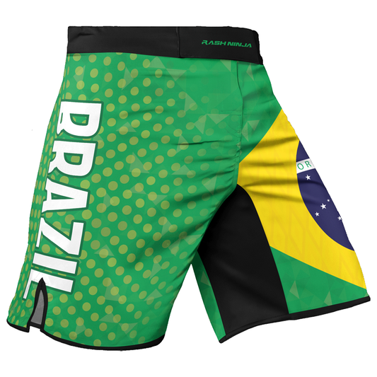 Rashninja Warrior Brazil Flag Men's Fight Shorts