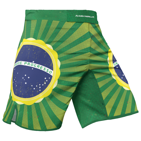 Rashninja Flag of Champions Brazilian Men's Fight Shorts