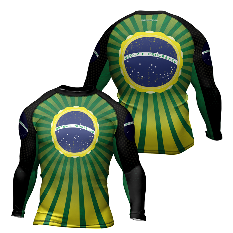 Rashninja Flag of Champions Brazilian Men's Long Sleeve Rash Guard