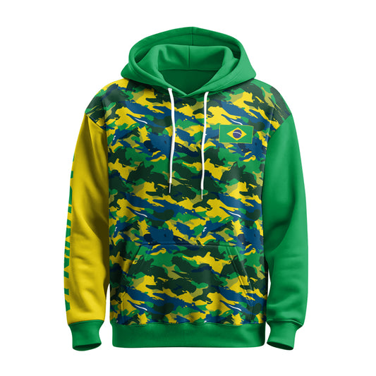 Rashninja Brazilian Camouflage AOP Hoodie | Brazilian Flag Hoodie