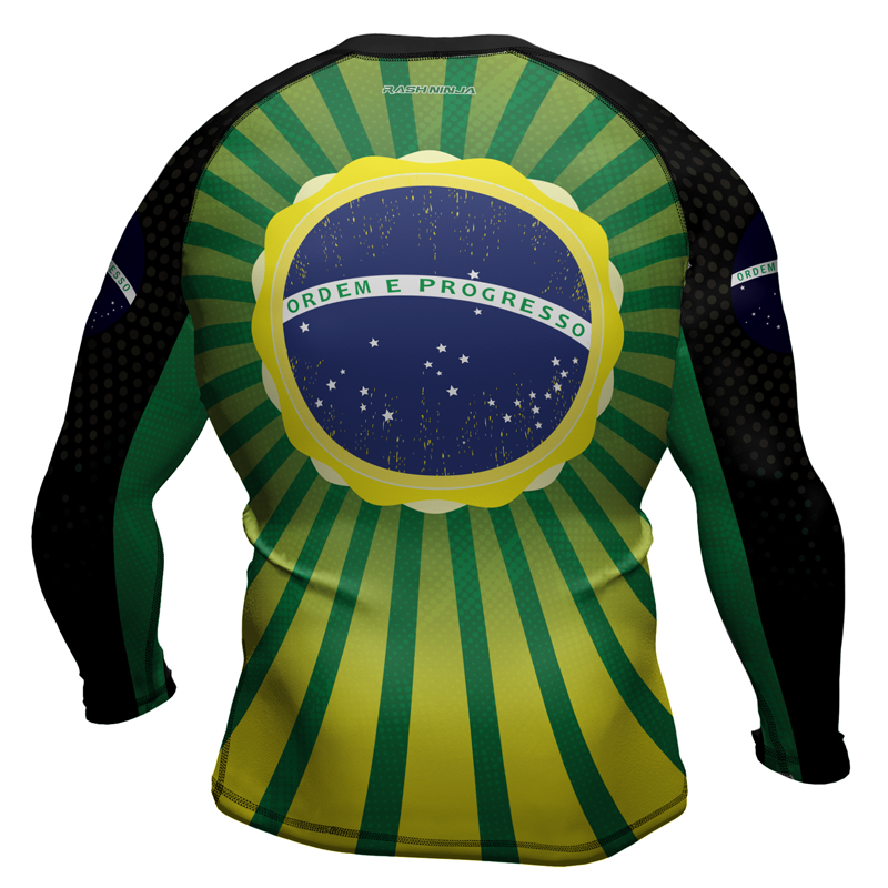 Rashninja Flag of Champions Brazilian Men's Long Sleeve Rash Guard