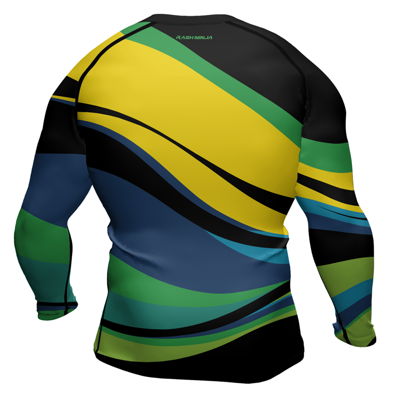 Rashninja Flag of Brazilian Warriors Men's Long Sleeve Rash Guard