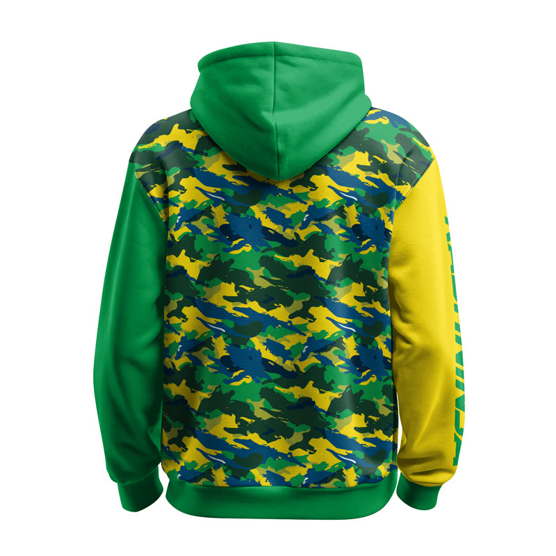 Rashninja Brazilian Camouflage AOP Hoodie | Brazilian Flag Hoodie