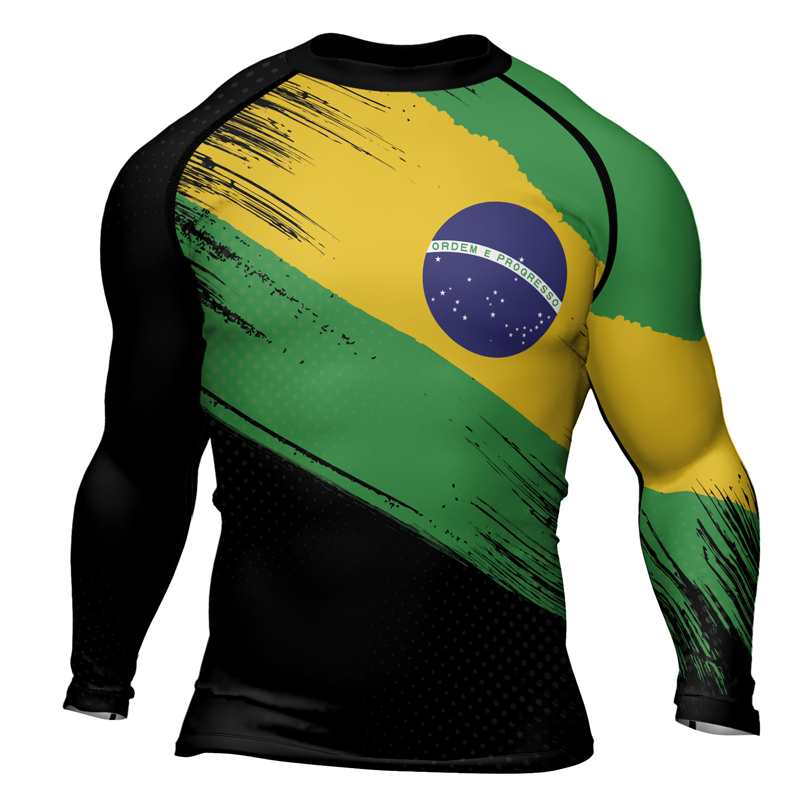 Rashninja Brazilian Champions' Flag Men's Long Sleeve Rash Guard