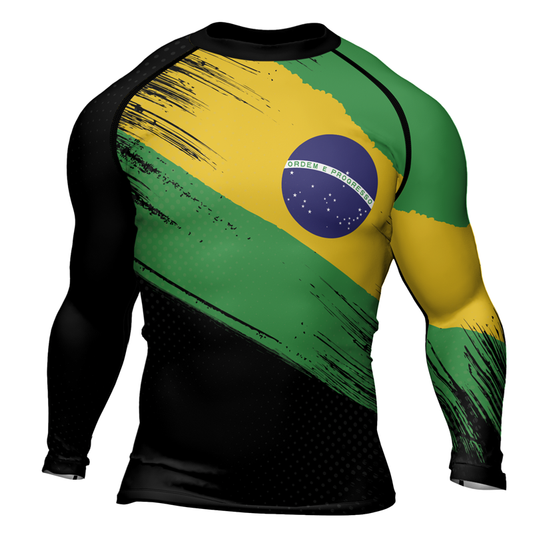 Rashninja Brazilian Champions' Flag Men's Long Sleeve Rash Guard