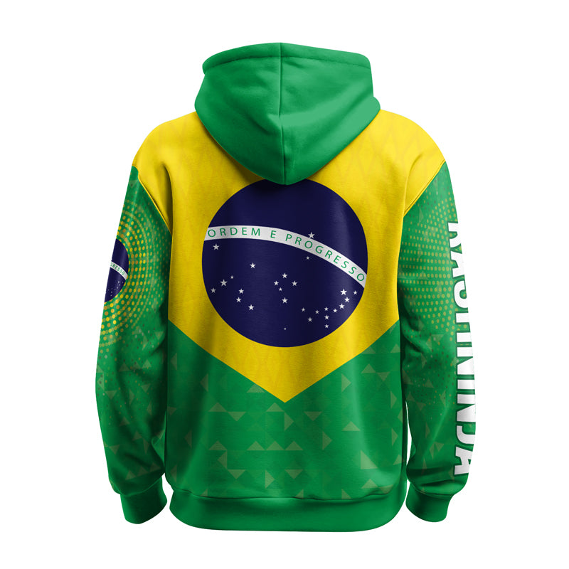 Rashninja Warrior Brazil Flag AOP Hoodie | Brazilian Flag Hoodie