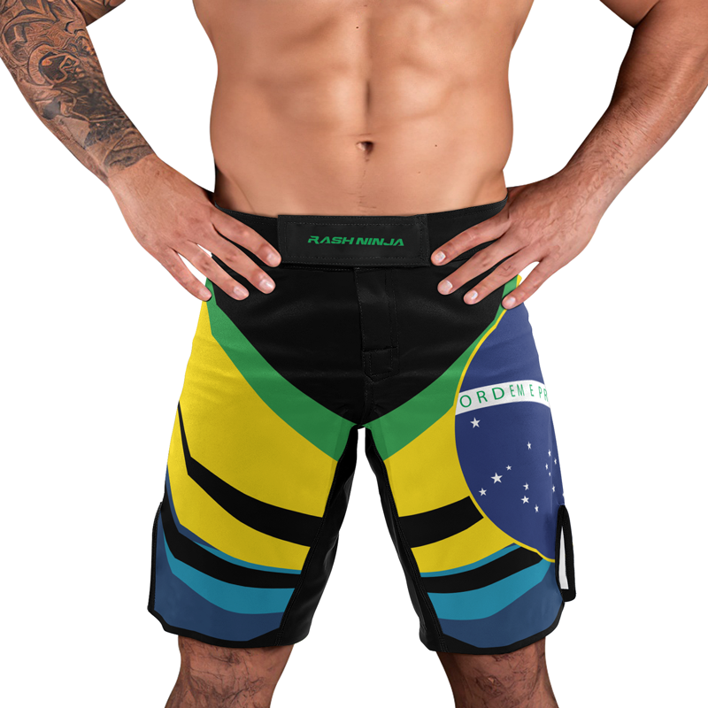 Rashninja Flag of Brazilian Warriors Men's Fight Shorts