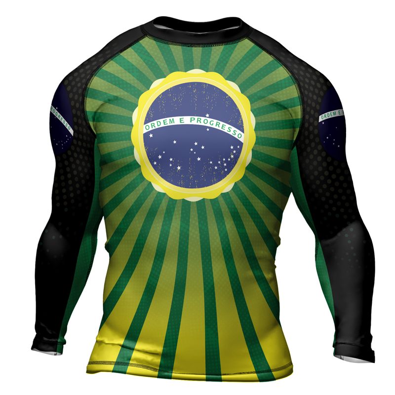 Rashninja Flag of Champions Brazilian Men's Long Sleeve Rash Guard