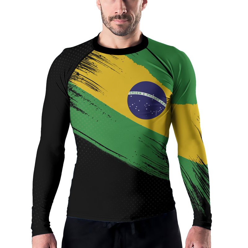 Rashninja Brazilian Champions' Flag Men's Long Sleeve Rash Guard