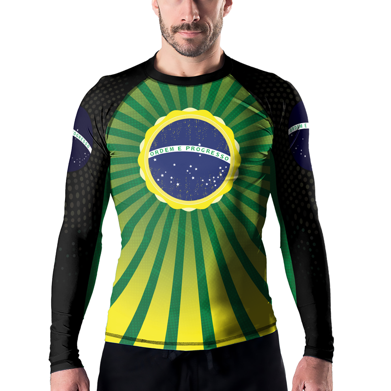 Rashninja Flag of Champions Brazilian Men's Long Sleeve Rash Guard