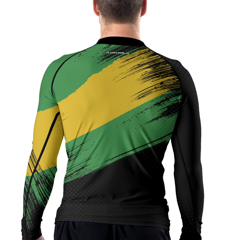 Rashninja Brazilian Champions' Flag Men's Long Sleeve Rash Guard