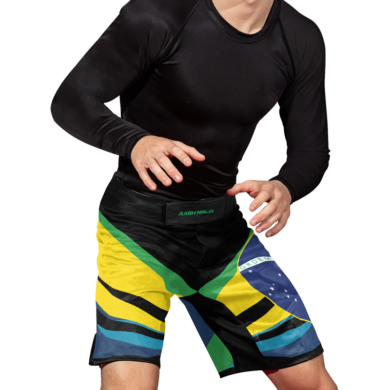 Rashninja Flag of Brazilian Warriors Men's Fight Shorts