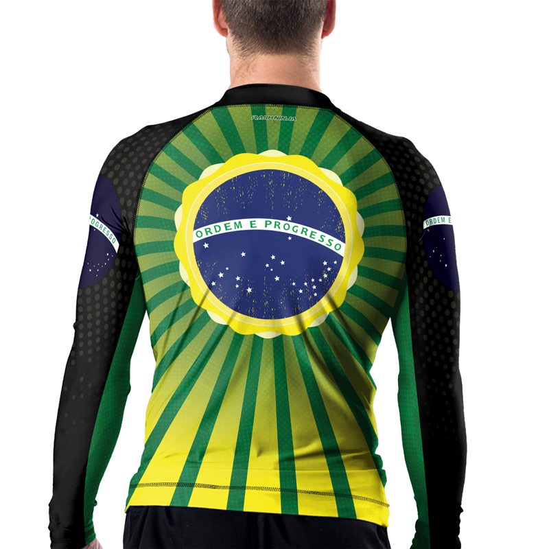 Rashninja Flag of Champions Brazilian Men's Long Sleeve Rash Guard