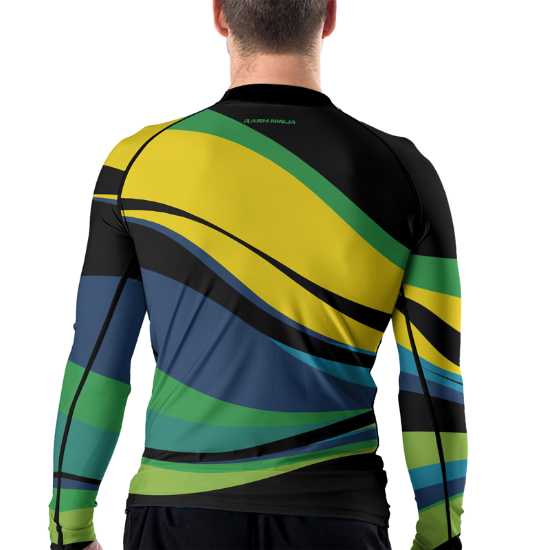 Rashninja Flag of Brazilian Warriors Men's Long Sleeve Rash Guard