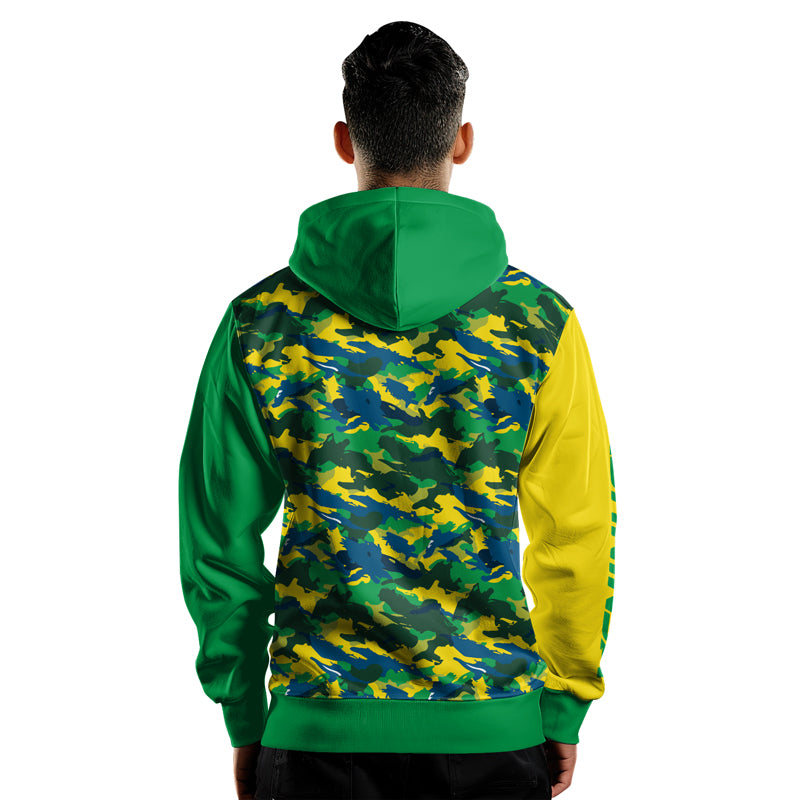 Rashninja Brazilian Camouflage AOP Hoodie | Brazilian Flag Hoodie