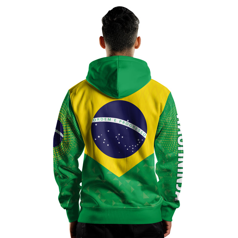 Rashninja Warrior Brazil Flag AOP Hoodie | Brazilian Flag Hoodie