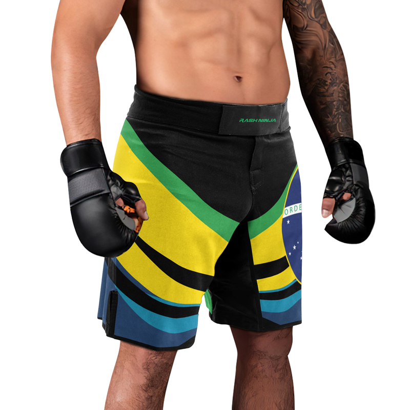 Rashninja Flag of Brazilian Warriors Men's Fight Shorts