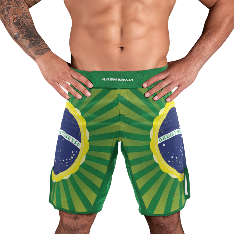 Rashninja Flag of Champions Brazilian Men's Fight Shorts