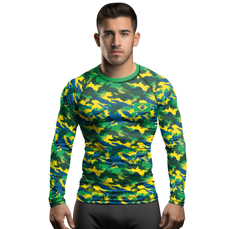 Rashninja Brazilian Camouflage Men's Long Sleeve Rash Guard