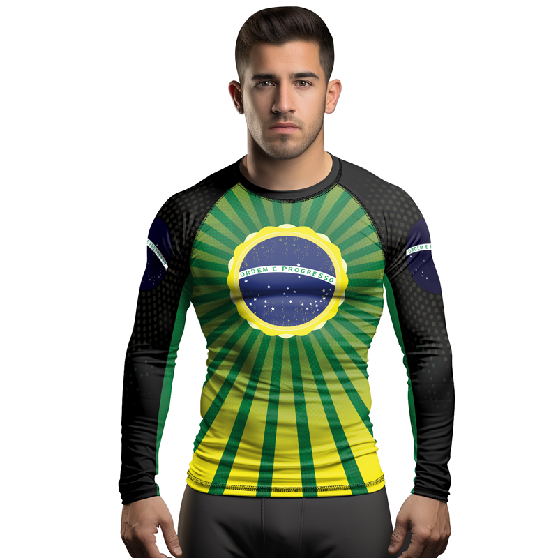 Rashninja Flag of Champions Brazilian Men's Long Sleeve Rash Guard