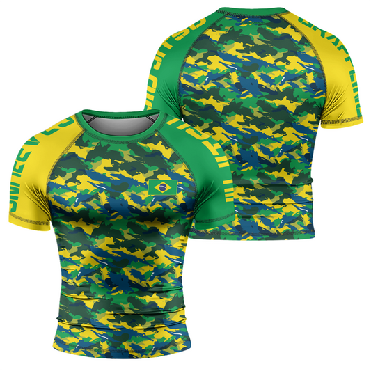 Rashninja Brazilian Camouflage Men's Short Sleeve Rash Guard