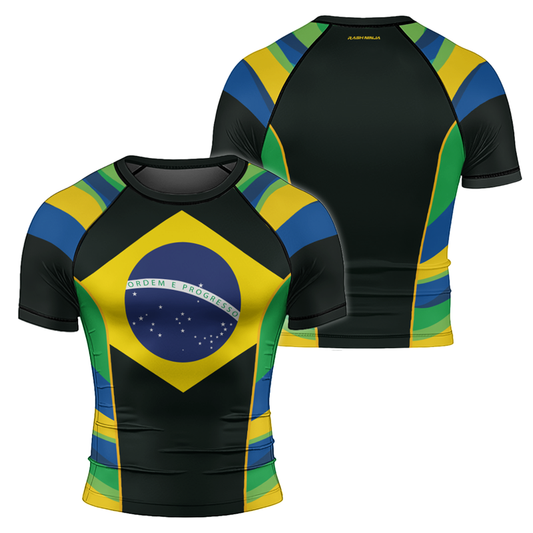 Rashninja Brazilian Spirit Grappling Men's Short Sleeve Rash Guard