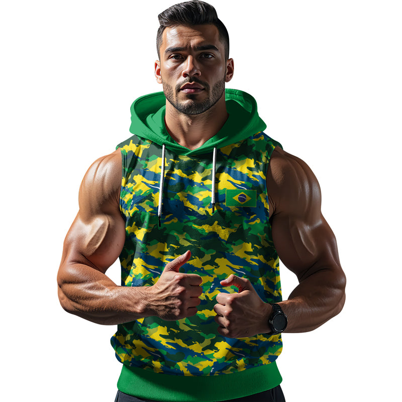 Rashninja Brazilian Camouflage Sleeveless Hoodie | Sleeveless Hoodie