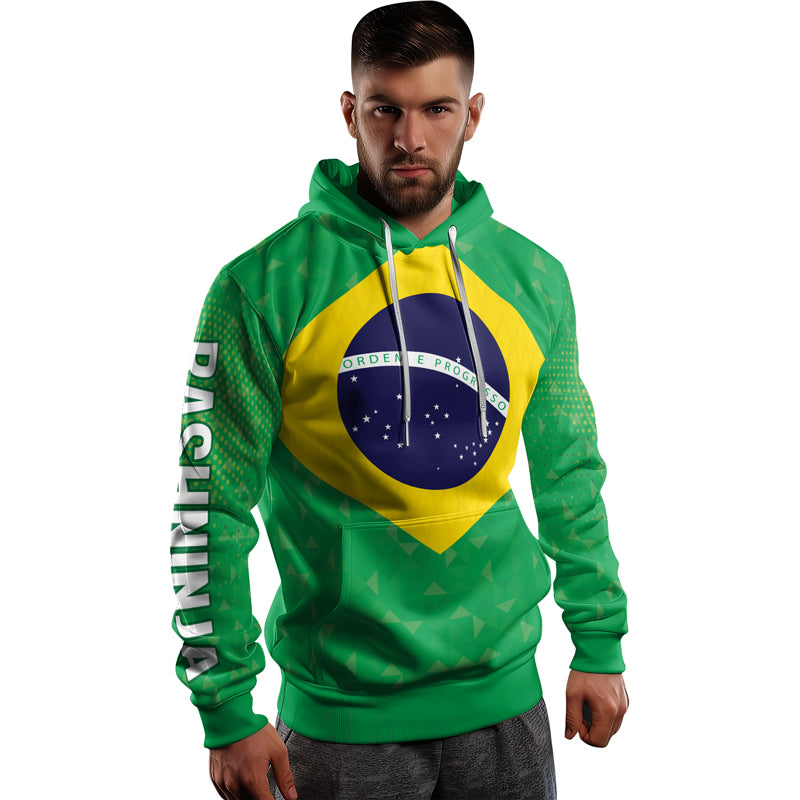 Rashninja Warrior Brazil Flag AOP Hoodie | Brazilian Flag Hoodie