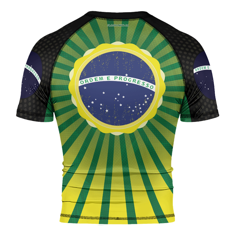 Rashninja Flag of Champions Brazilian Men's Short Sleeve Rash Guard