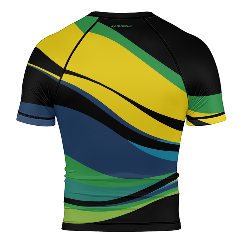 Rashninja Flag of Brazilian Warriors Men's Short Sleeve Rash Guard