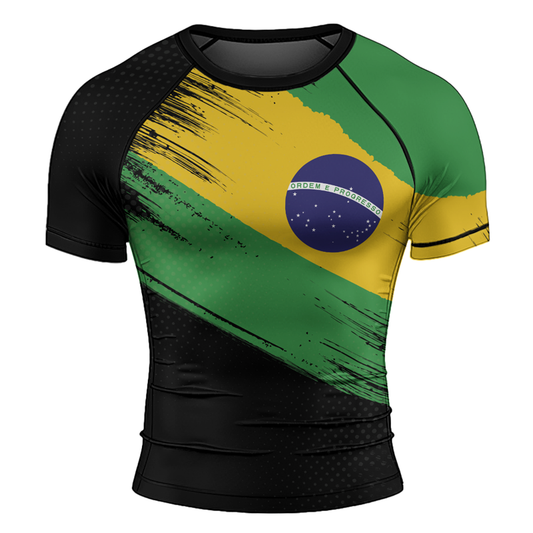 Rashninja Brazilian Champions' Flag Men's Short Sleeve Rash Guard