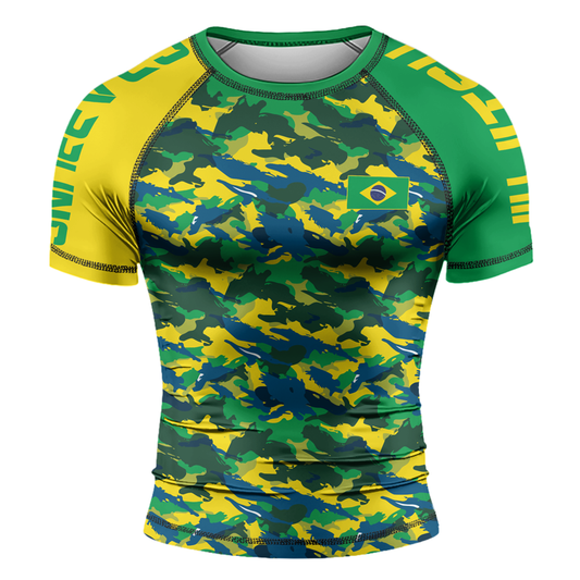 Rashninja Brazilian Camouflage Men's Short Sleeve Rash Guard