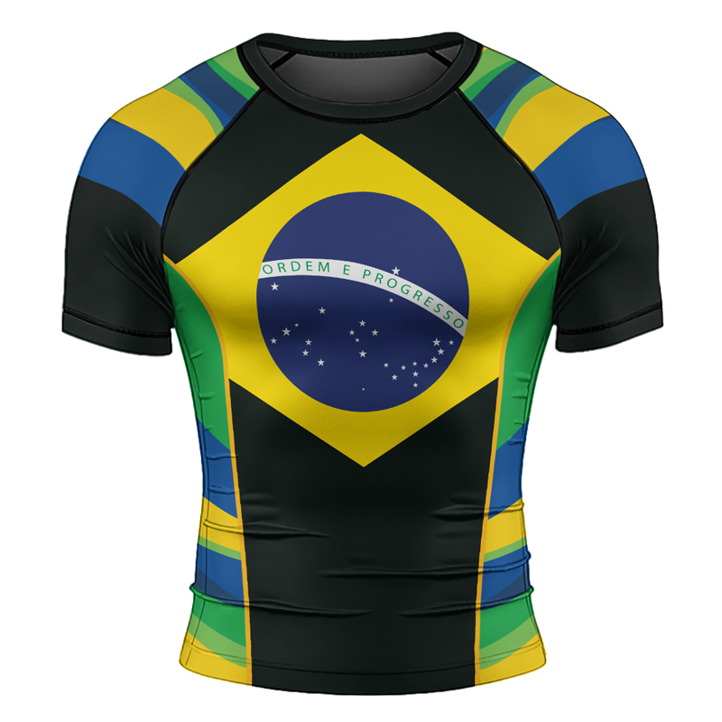 Rashninja Brazilian Spirit Grappling Men's Short Sleeve Rash Guard