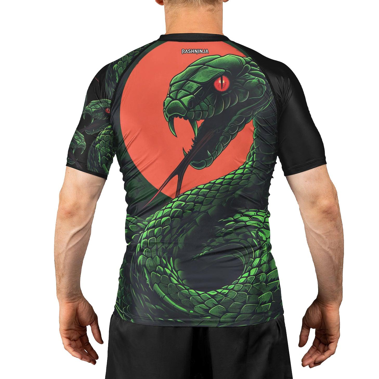 Rashninja Green Snake Men's Short Sleeve Rash Guard - Rashninja LLC