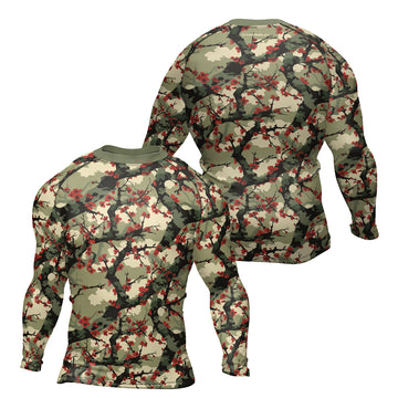 Rashninja Camouflage Cherry Blossom Drift Men's Long Sleeve Rash Guard