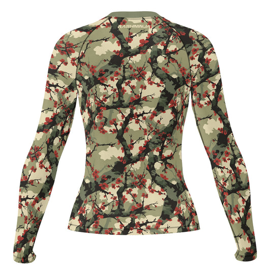 Rashninja Camouflage Cherry Blossom Drift Women's Long Sleeve Rash Guard