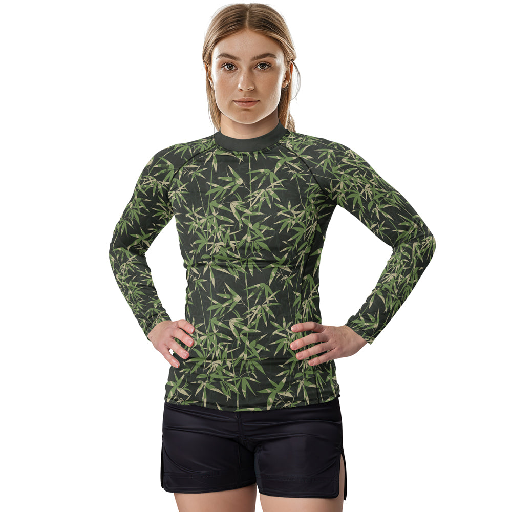 Bamboo Rash Guard Rashninja Camouflage Bamboo Shadow Women's Long Sleeve Rash Guard