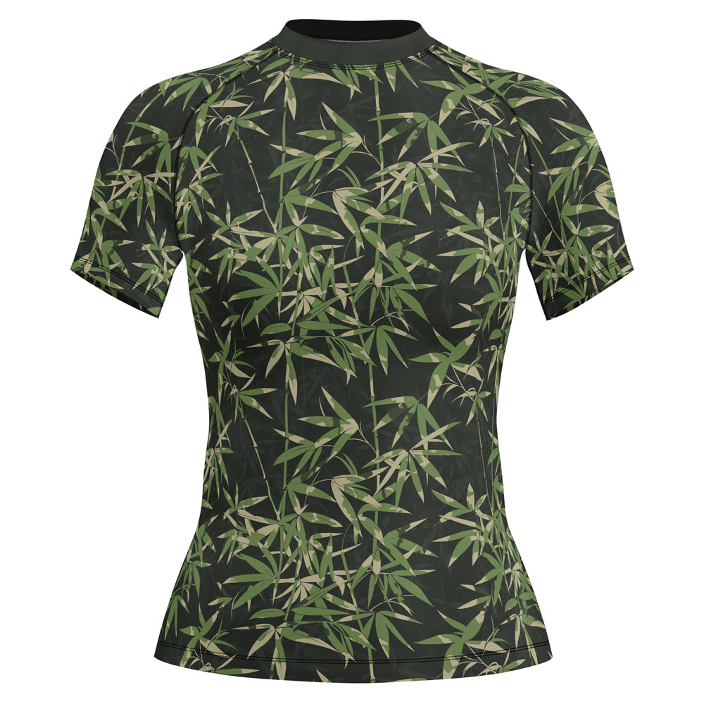 Rashninja Camouflage Bamboo Shadow Women's Short Sleeve Rash Guard