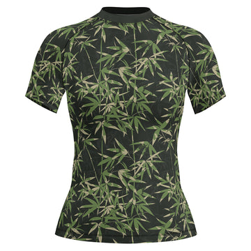 Rashninja Camouflage Bamboo Shadow Women's Short Sleeve Rash Guard
