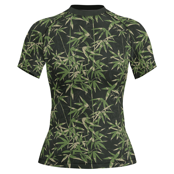 Rashninja Camouflage Bamboo Shadow Women's Short Sleeve Rash Guard