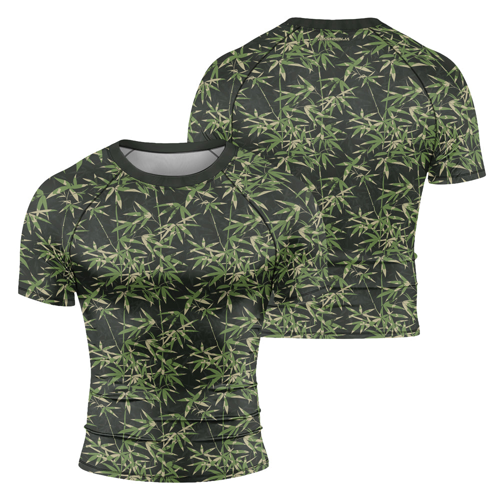 Rashninja Camouflage Bamboo Shadow Men's Short Sleeve Rash Guard