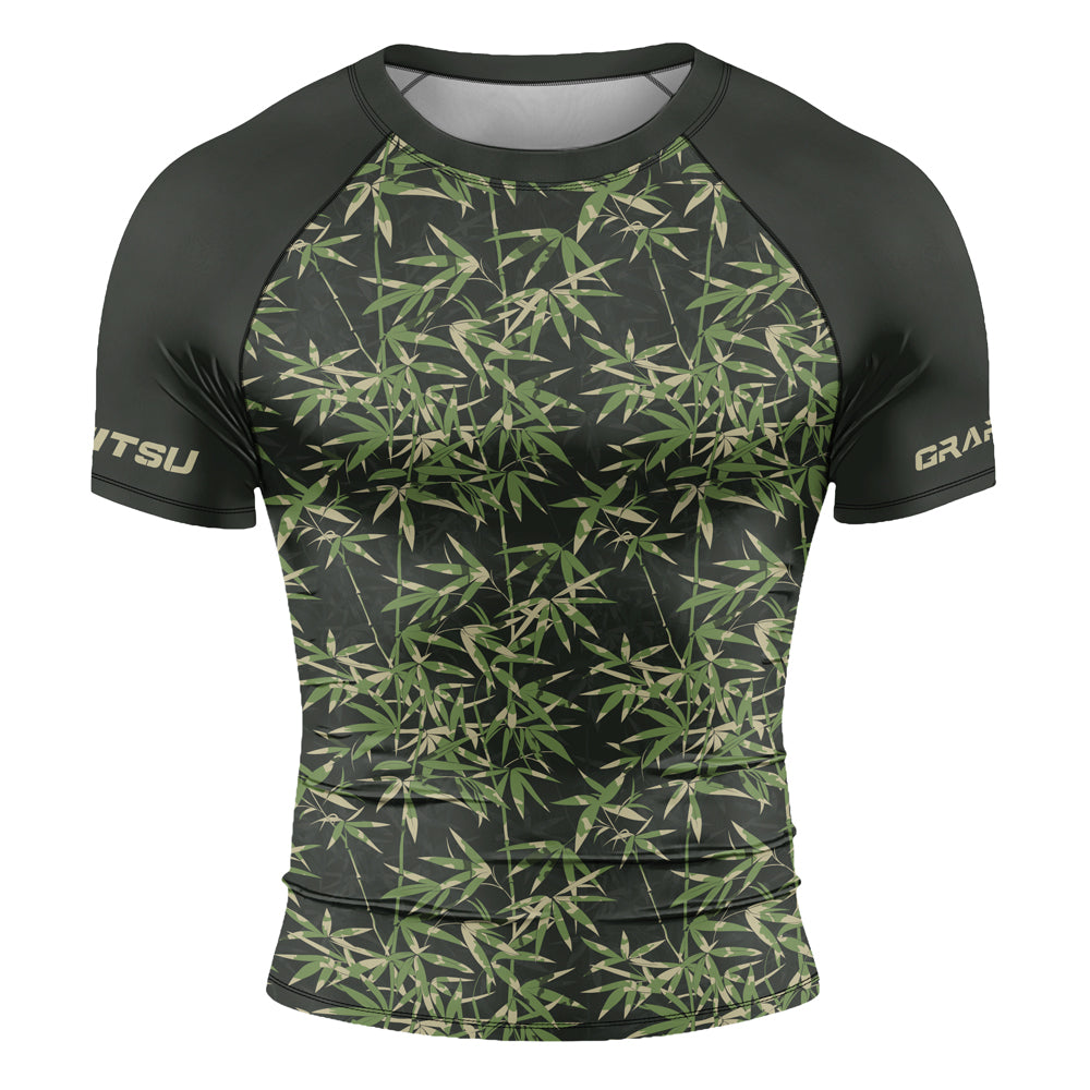Bamboo Rash Guard Rashninja Camouflage Bamboo Shadow Men's Short Sleeve Rash Guard